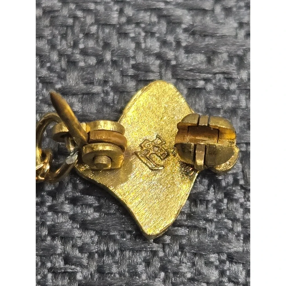 Vintage Lions Club Gold Tone Dangle Pin Scroll Document Charter Recognition